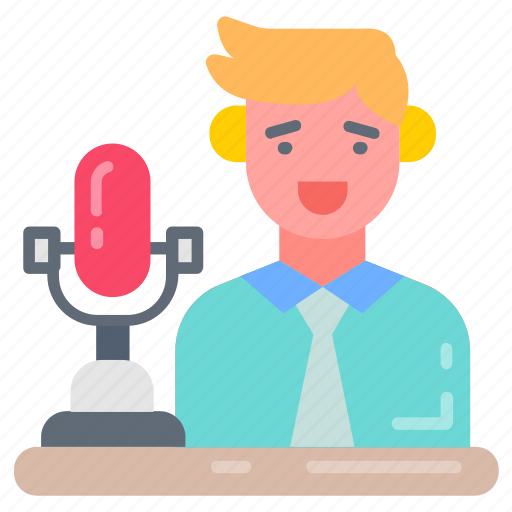 Esports, commentator, reporter, newscaster, sportscaster icon - Download on Iconfinder