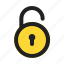 unlocked, lock, padlock, locked, security, secure, ui, tools, and, utensils 