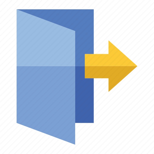Exit, logout, arrow, right, arrows, out, door icon - Download on Iconfinder