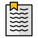 bookmark, attention, save, paper, document, file, page, favorite, ui