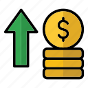 coin, money, finance, business, arrow, growth, investment, financial