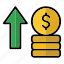 coin, money, finance, business, arrow, growth, investment, financial 