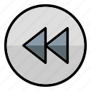 rewind, arrow, direction, orientation, multimedia option, ui, music player, music