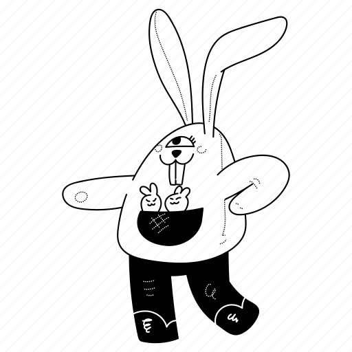 Animals, character, builder, monster, alien, rabbit, bunny illustration - Download on Iconfinder