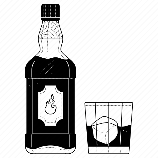 Food, alcohol, beverage, drink, glass, bottle, bar illustration - Download on Iconfinder