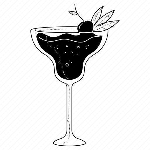 Food, drink, beverage, glass, cocktail, cherry, fruit illustration - Download on Iconfinder