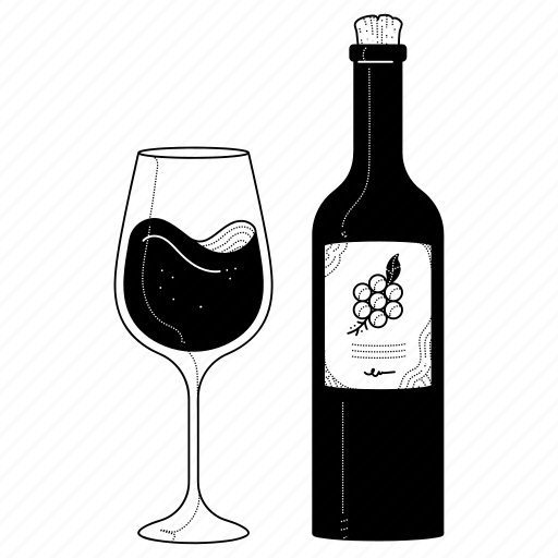 Food, drink, beverage, wine, bottle, glass, alcohol illustration - Download on Iconfinder