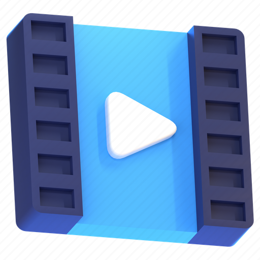 Video player, video, multimedia, movie, video streaming 3D illustration - Download on Iconfinder