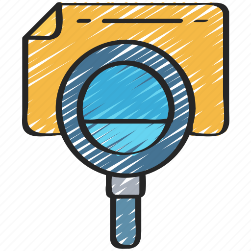 Audit, data, essentials, file, magnifying glass, search icon - Download on Iconfinder