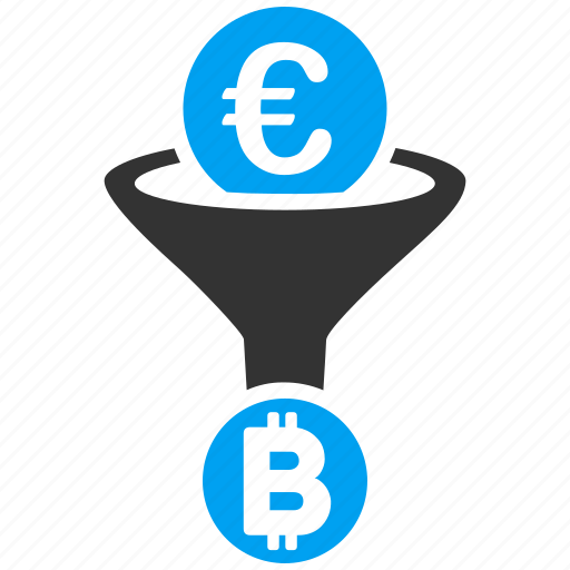 Bitcoin, currency conversion, euro, filtration, mining, money exchange, sales funnel icon - Download on Iconfinder