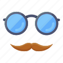 hipster, hipster props, party accessories, moustache prop, sunglasses