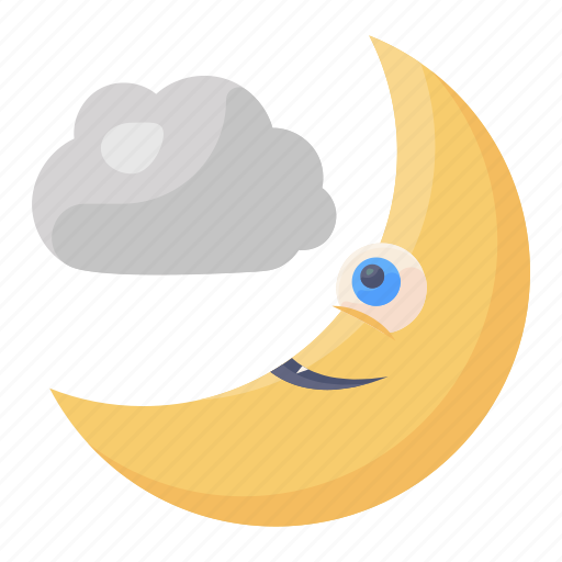 Night, moon, quarter moon, moonlight, cloudy night icon - Download on Iconfinder