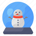 snowman, globe, snow sculpture, christmas man, winter snowman, christmas snowman
