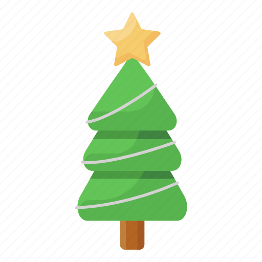 Christmas, tree, christmas tree, xmas tree, decorated tree, coniferous tree, evergreen tree icon - Download on Iconfinder