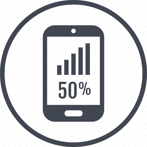 Info, 50, phone, cell, 50 percent, fifty icon - Download on Iconfinder
