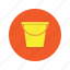 bucket, container, handle, tub, water 