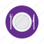 cutlery, dinner, fork, knife, meal, plate, supper 