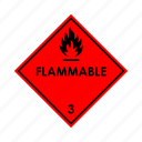 flammable, hazardous, material