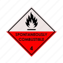 spontaneously, combustible, hazardous, material
