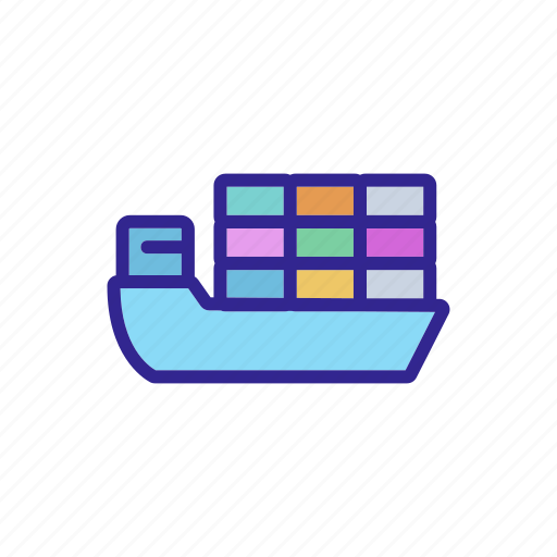Cargo, export, global, goods, logistic, outline, ship icon - Download on Iconfinder