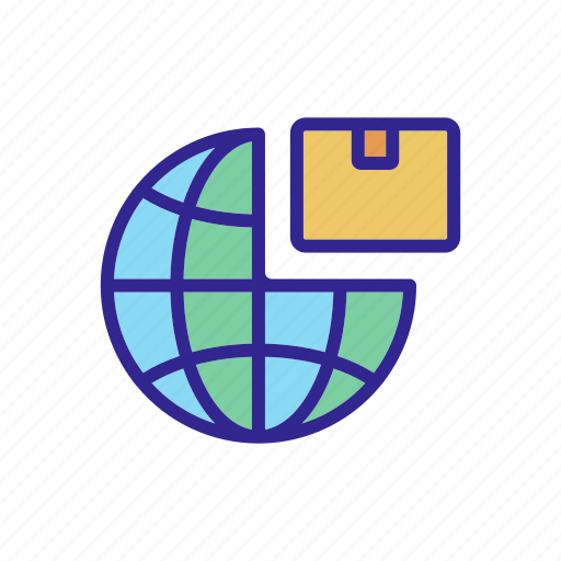 Export, global, logistic, outline, planet, product, truck icon - Download on Iconfinder