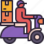 motorbike, delivery, rider, express, local, food, box 