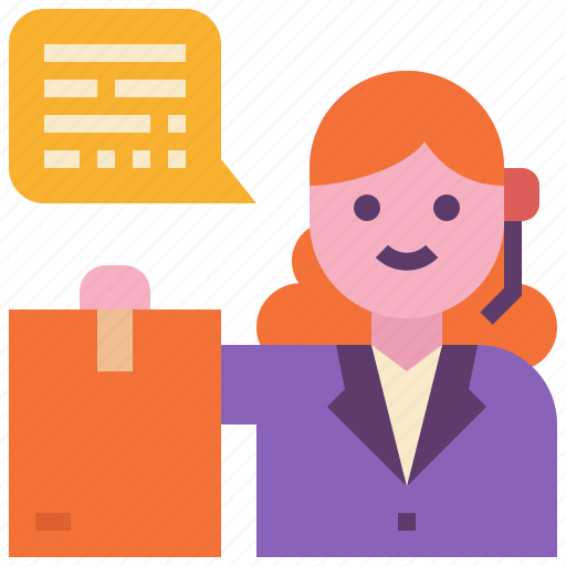 Customer, service, help, desk, support, package, woman icon - Download on Iconfinder