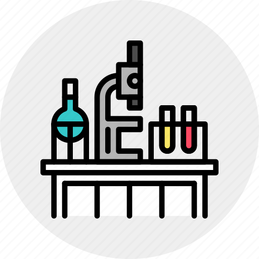 Biology, chemistry, class, desk, lab, laboratory, production icon - Download on Iconfinder