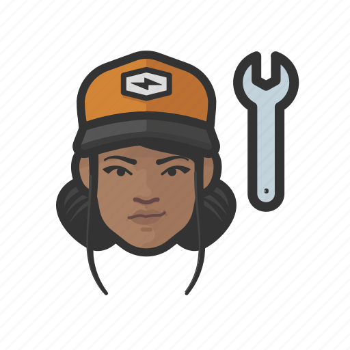 Mechanic, black, female, avatar icon - Download on Iconfinder