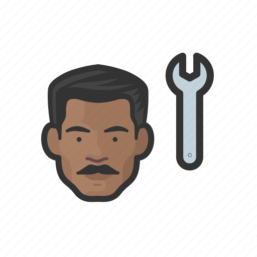 Mechanic, black, male, avatar icon - Download on Iconfinder