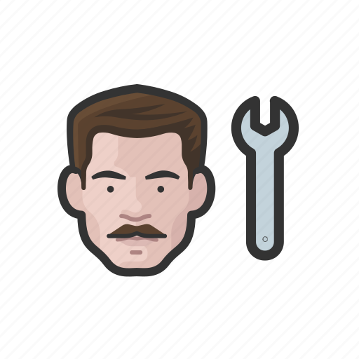 Mechanic, white, male, avatar icon - Download on Iconfinder
