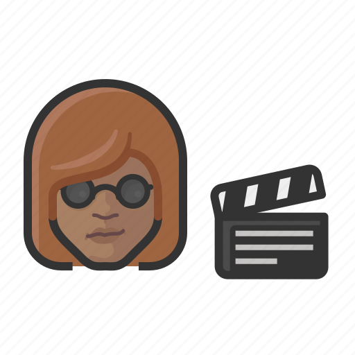Movie, director, black, female, avatar icon - Download on Iconfinder