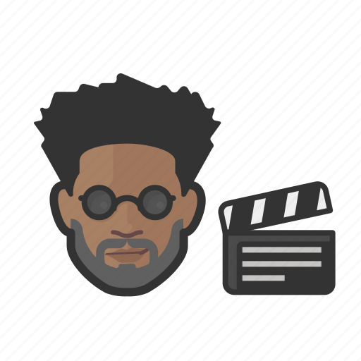 Movie, director, black, male, avatar icon - Download on Iconfinder