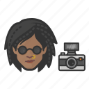 photographer, black, female, avatar 