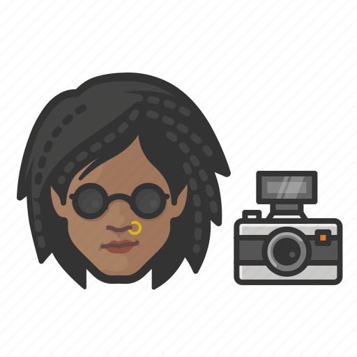 Photographer, black, female, avatar icon - Download on Iconfinder
