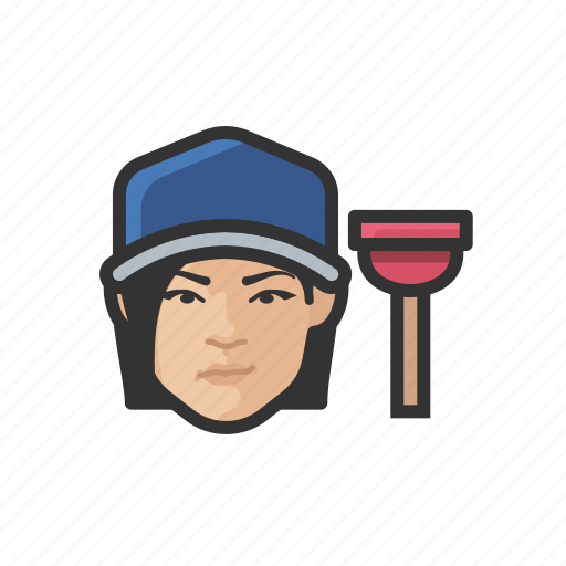 Plumber, asian, female, avatar icon - Download on Iconfinder