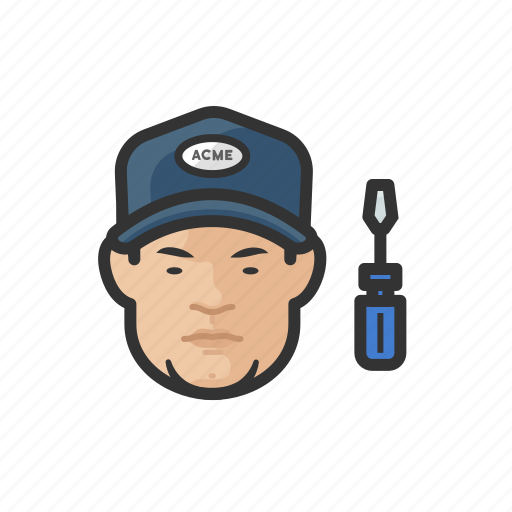 Repair, technician, asian, male, avatar icon - Download on Iconfinder