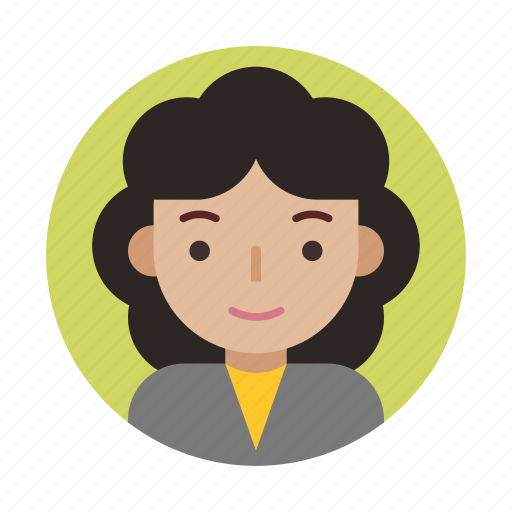 Curly, female, avatar, face, head, user, userpic icon - Download on Iconfinder