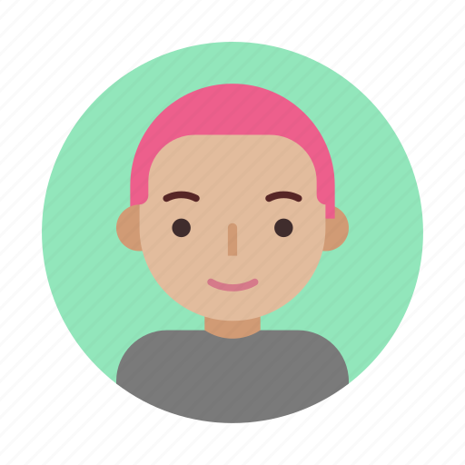 Female, pink, shorthair, face, head, user, userpic icon - Download on Iconfinder