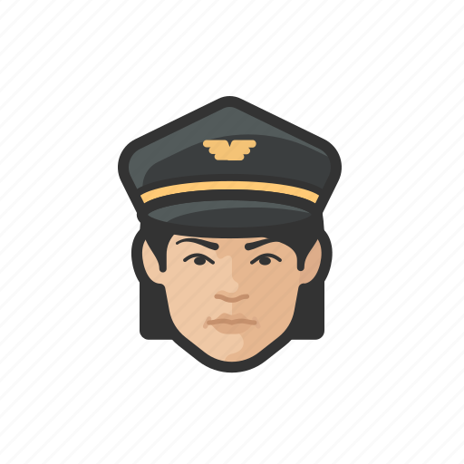 Airline, pilot, asian, female icon - Download on Iconfinder