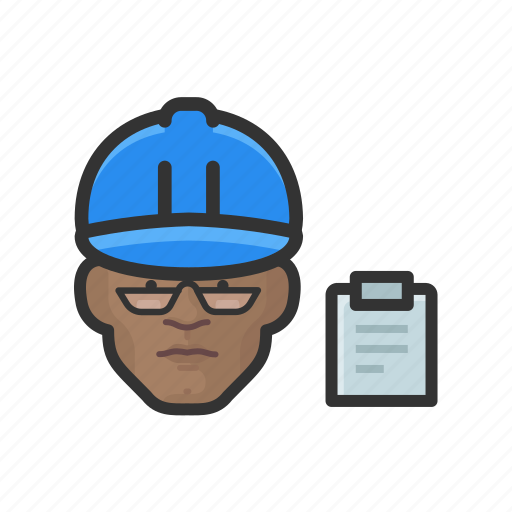 Building, inspector, black, male icon - Download on Iconfinder