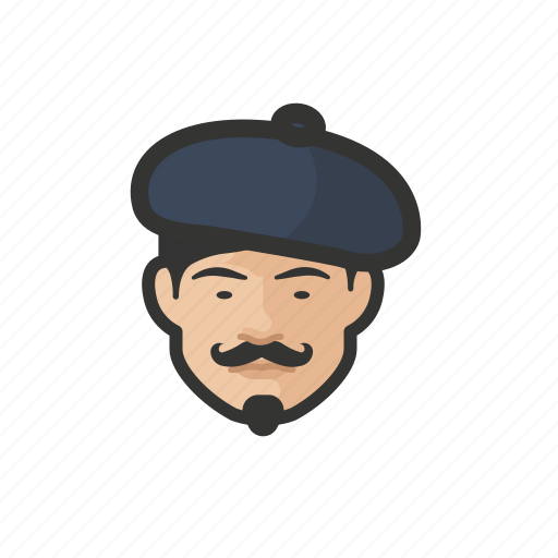 French, beret, asian, male, avatar icon - Download on Iconfinder
