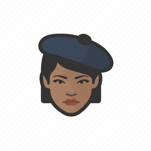 French, beret, black, female, avatar icon - Download on Iconfinder