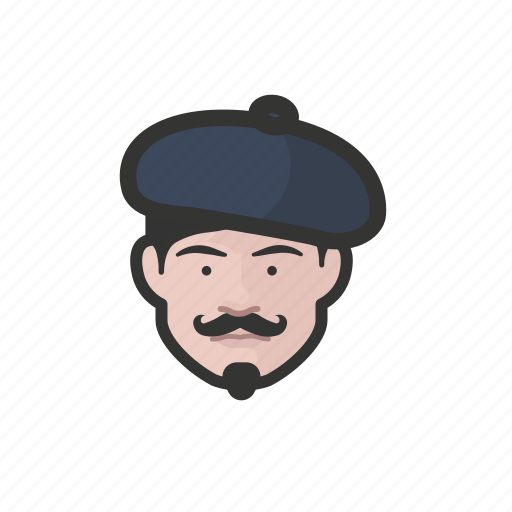 French, beret, white, male, avatar icon - Download on Iconfinder