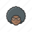 granny, elderly, old, woman, african, curly, avatar 