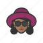 hat, and, shades, black, female, avatar 