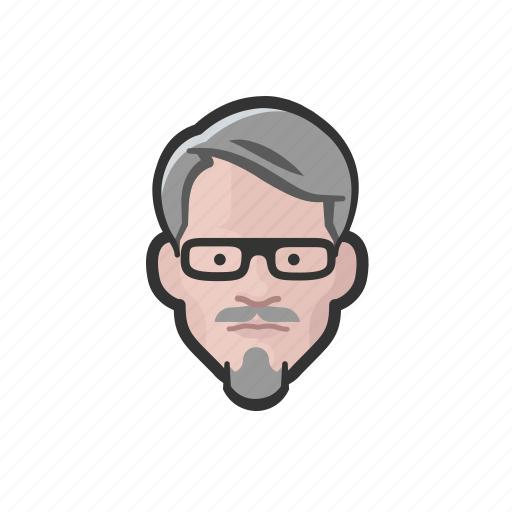 Man, caucasian, goatee, glasses, avatar icon - Download on Iconfinder