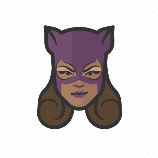 Superhero, catwoman, african, black, purple, costume icon - Download on Iconfinder
