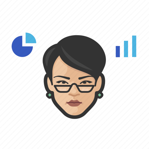 Stock, analyst, asian, female, avatar icon - Download on Iconfinder
