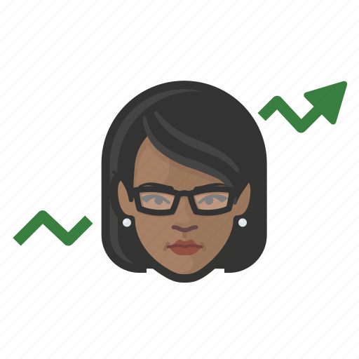 Stock, broker, black, female, avatar icon - Download on Iconfinder